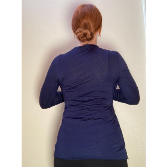 Bailey 44 Softest Draped Long Sleeve Royal Navy Lovely Top ~ Sz M ~ Elegant! - Picture 2 of 8